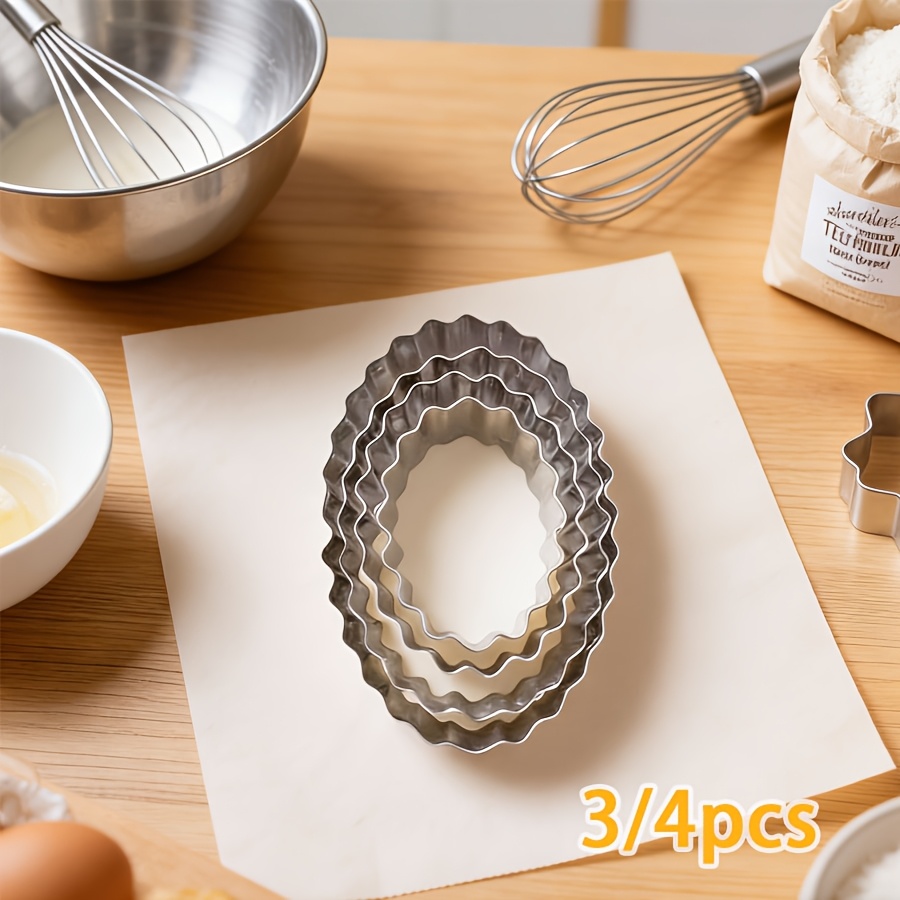 Kitchen Baking Utensils - Edelstahl-Wellenform-Eierkuchenform, runde Kuchenform, Backwerkzeuge, Küchenutensilien, geeignet