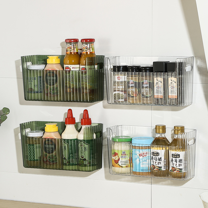 Kitchen Baking Tray Organizer - Selbstklebende Kühlschrank-Aufbewahrungsbox Große Kapazität Küchenorganizer Multifunktionaler
