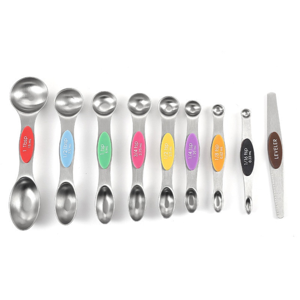 Kitchen Glass Baking Set - Edelstahl Magnetische Messlöffel-Set Teelöffel Esslöffel Messlöffel