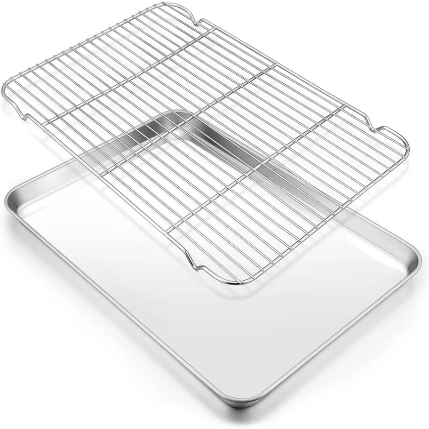 Kitchen Baking Tray Set - 304 Edelstahl Backblech-Set mit Grill Metall