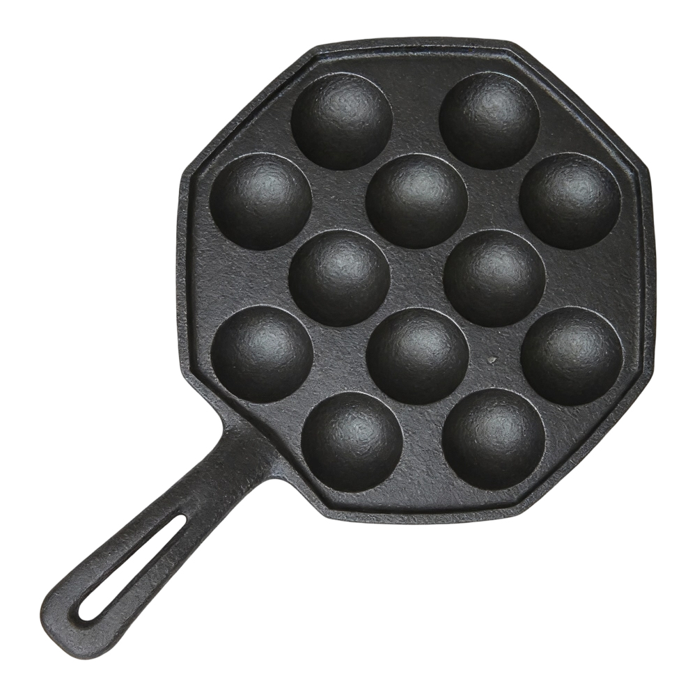 Baking Kitchen At Home - Gusseisen-Takoyaki-Maker mit 12 Vertiefungen und Grillplatte