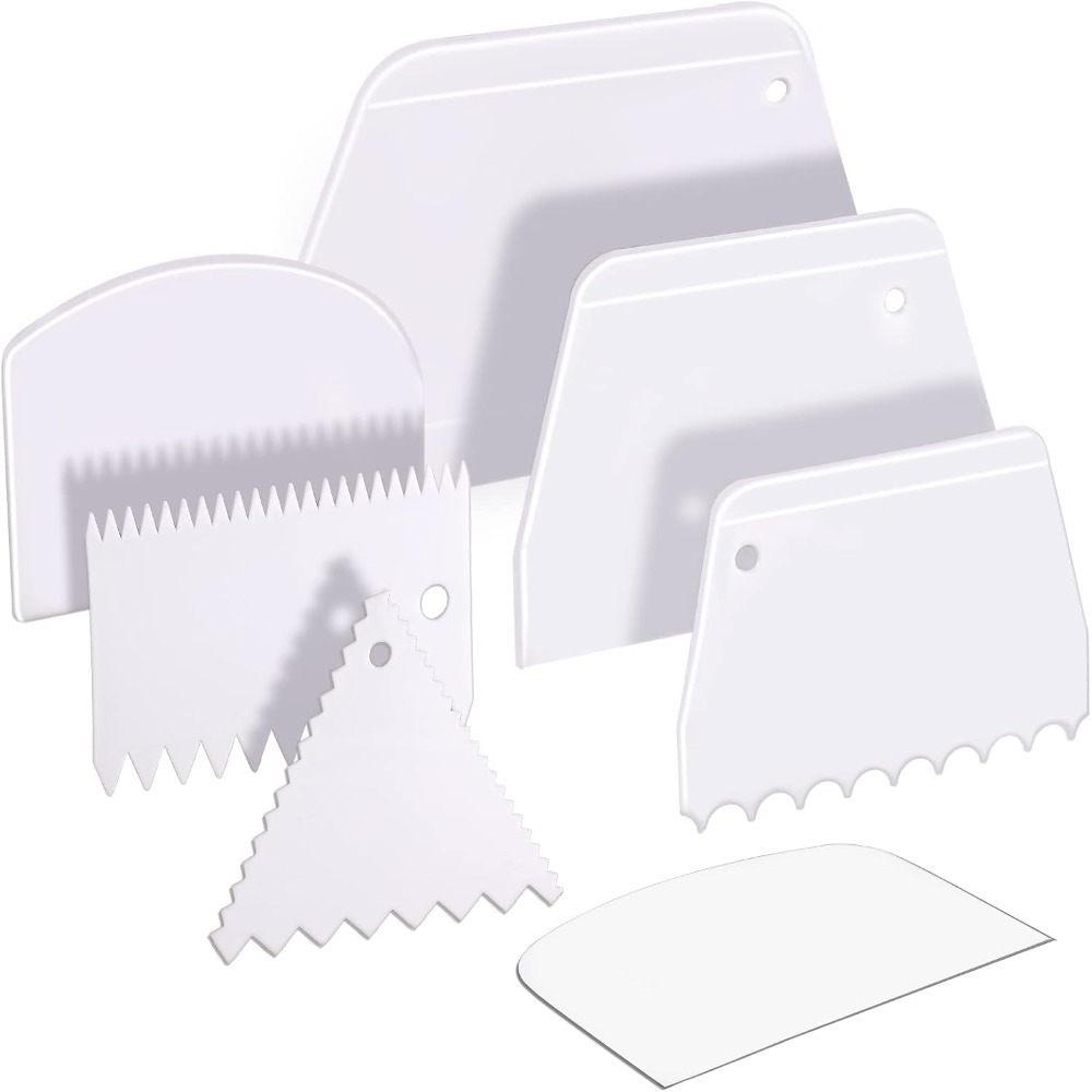 Kitchen Baking Utensils - 7-teiliges Küchenteig-Schaber- und Glätter-Set, Kuchendekorationswerkzeuge, Schüsselschaber,