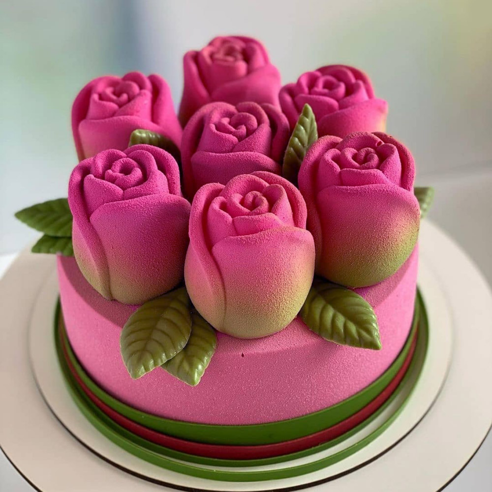 Baking Kitchen Design - Valentinstag 15-Zellen Rose Bud Design Silikon