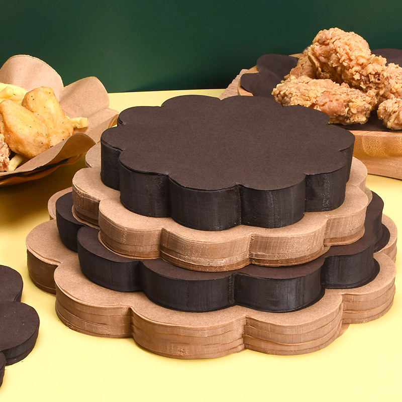 Kitchen Baking Paper - 100 Stück Einweg-Spitze, fettdichtes Papier, Teller,