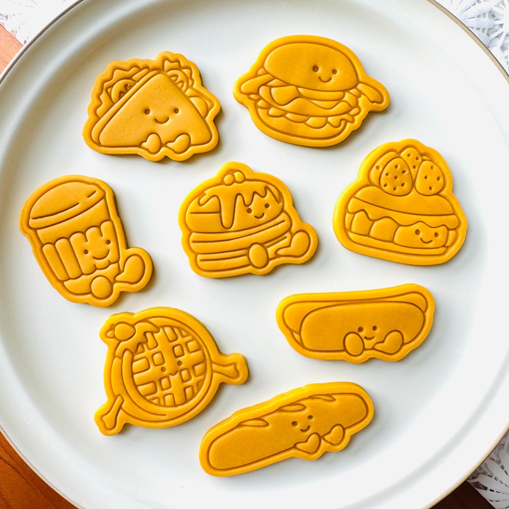 Kitchen Baking Cookies - Niedliche Burger-Sandwich-Ausstechformen Cartoon-Kuchen-Keksform Keksstempel Küchen-Backzubehör Dessert-Zubehör