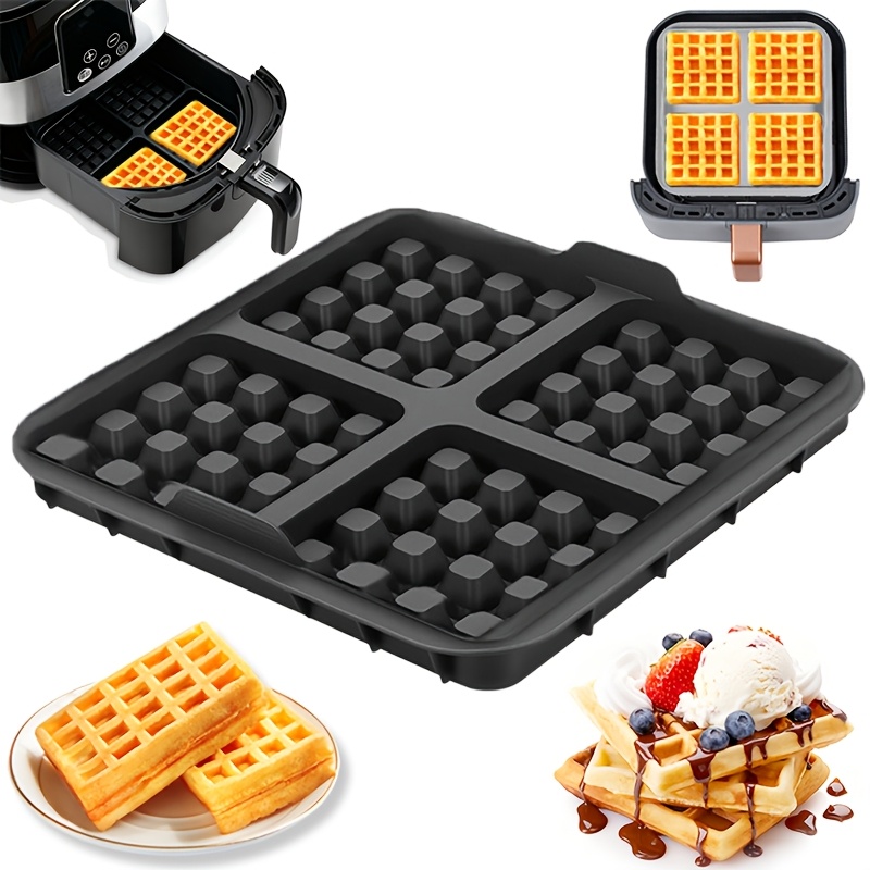 Kitchen Baking Utensils - Quadratische Waffelform, Antihaft-Backform für Heißluftfritteuse, Wiederverwendbar