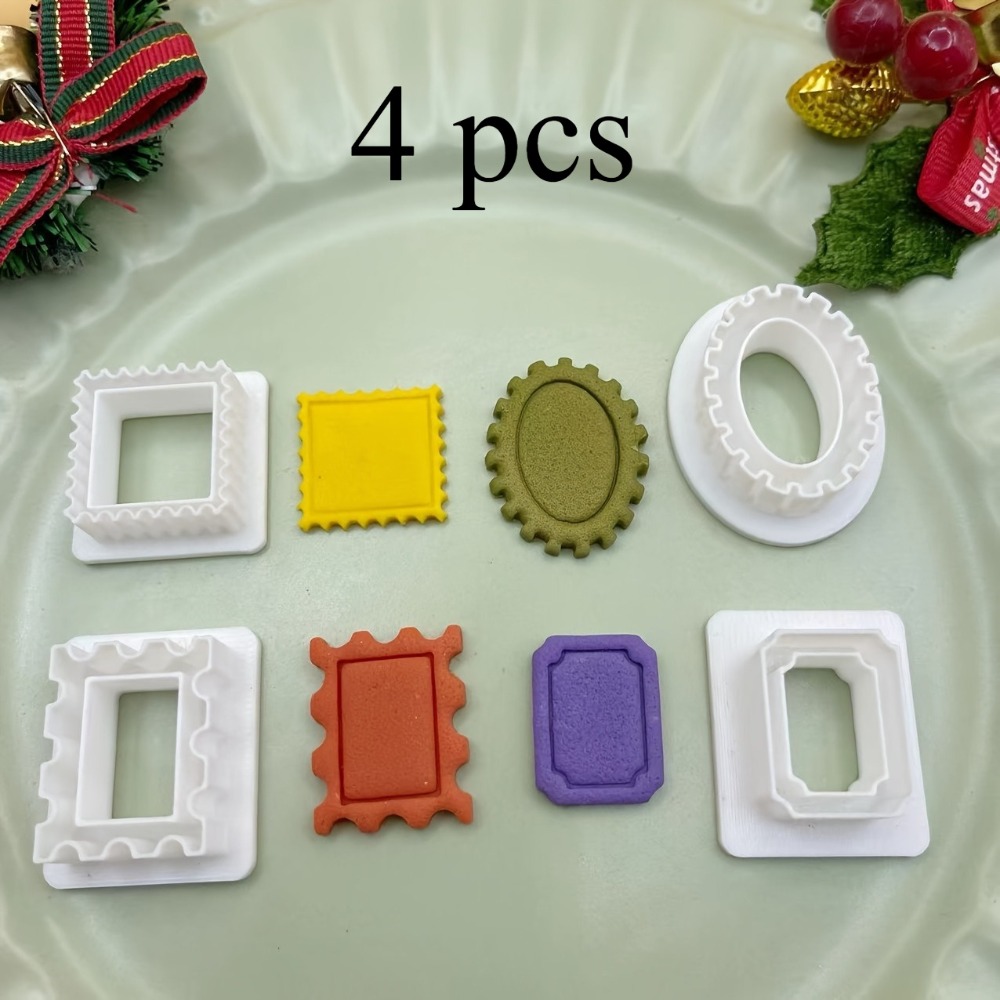 Kitchen Baking Cookies - 4-teiliges Set Feiertags-Fotorahmen Ausstechformen Keksformen mit