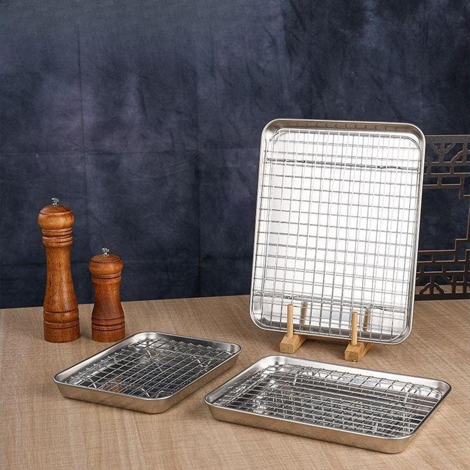 Kitchen Baking Tray Set - Keksblech mit Kühlrost Edelstahl Backzubehör-Set für