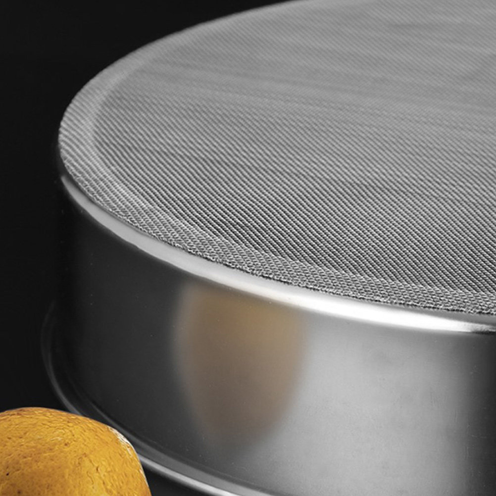 Kitchen Baking Utensils - 3-teiliges Edelstahl-Mehlsieb-Set, rundes Feinmaschiges Pulversieb zum
