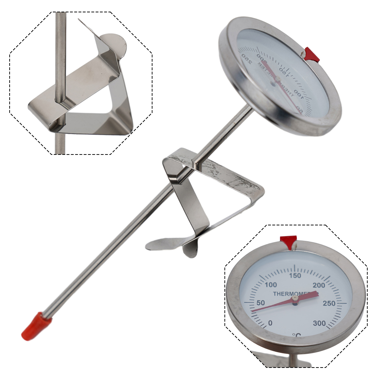 Kitchen Equipment For Baking - Edelstahl-Sondenthermometer, Küchenutensilien, Kochtemperaturmessgerät, 0–300 ℃ Milch,