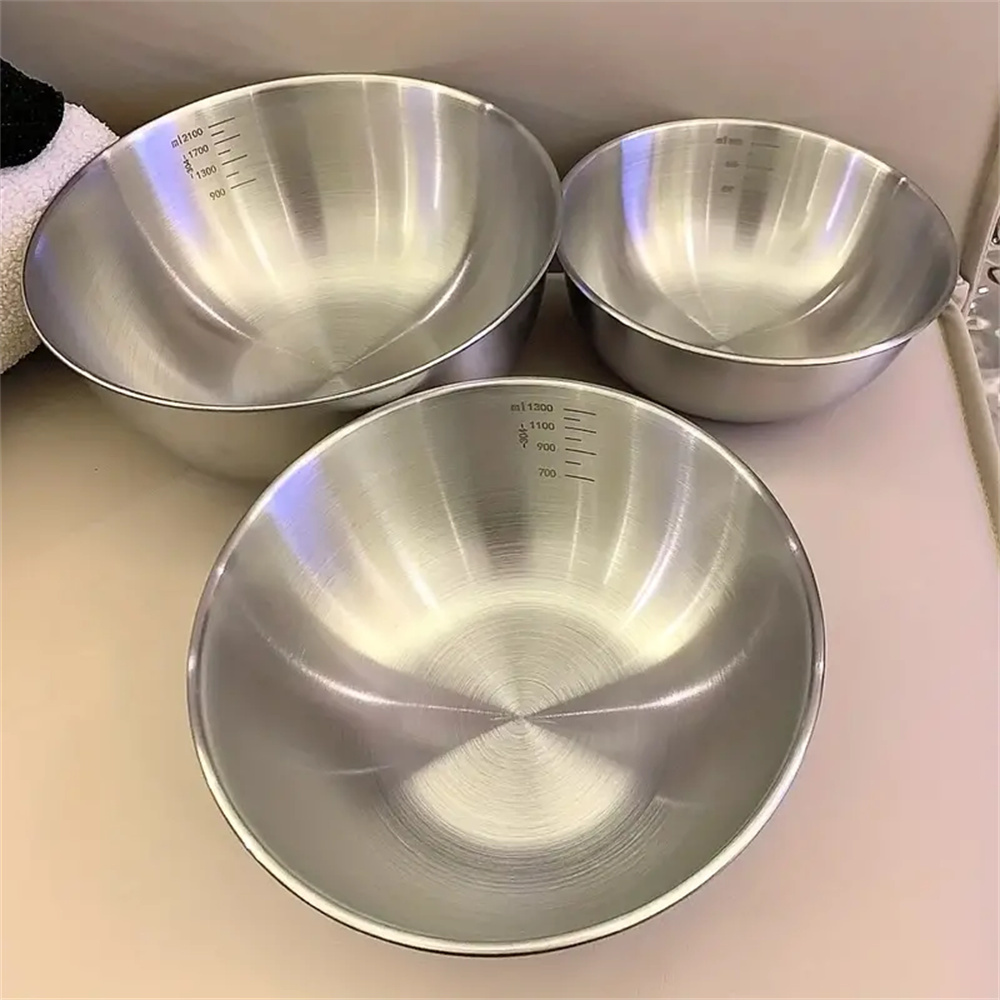 Kitchen Baking Bowls - 1-3 Edelstahl-Schüssel-Set mit Skala zum Kochen,
