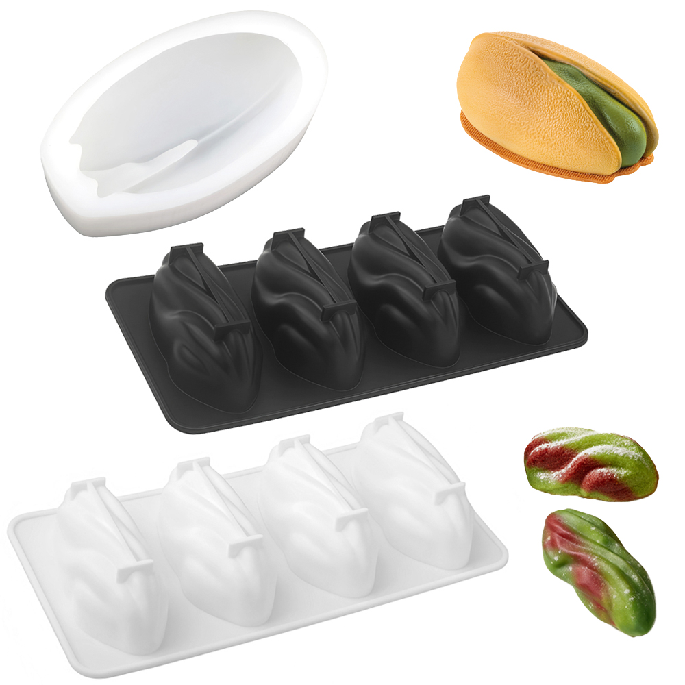 Baking Kitchen Design - Einzel- oder 4-Zellen-Pistazien-Design Lebensmittelechte Französische Mousse-Kuchenform