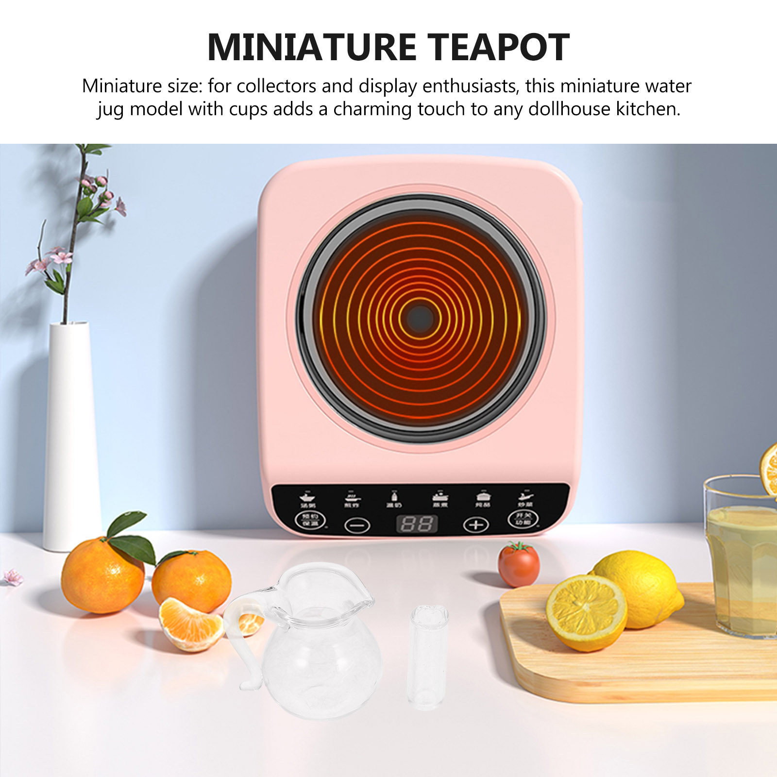 Kitchen Glass Baking Set - 1 Set Mikro-Miniatur-Küchen-Wasserkrug und Tassenset im