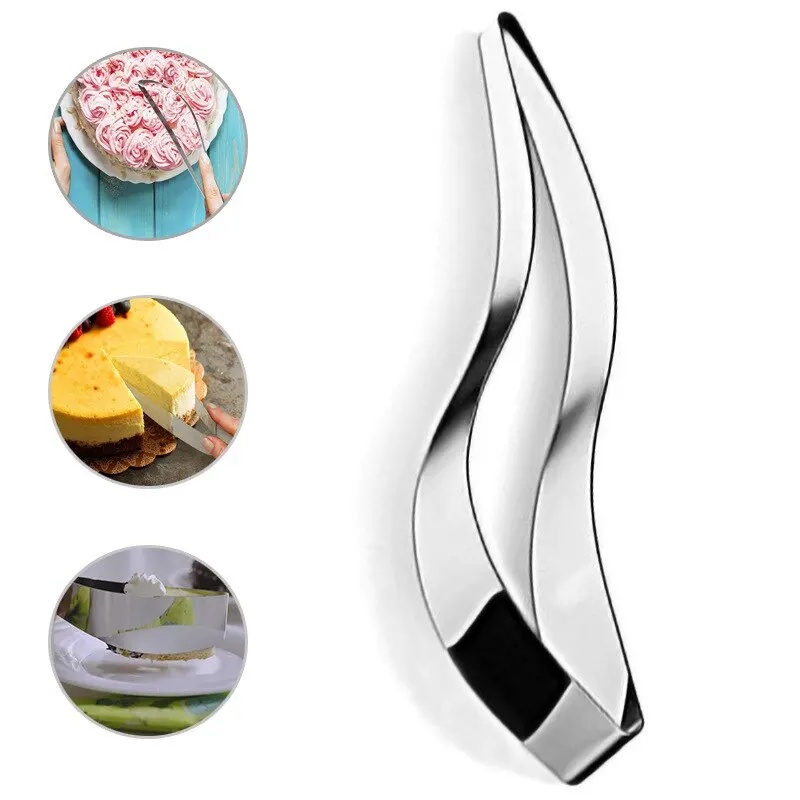 Baking Kitchen At Home - Küchen-Backutensilien-Set, gebogenes Edelstahlwerkzeug, zuverlässiges Kuchen-Schneidewerkzeug, zum