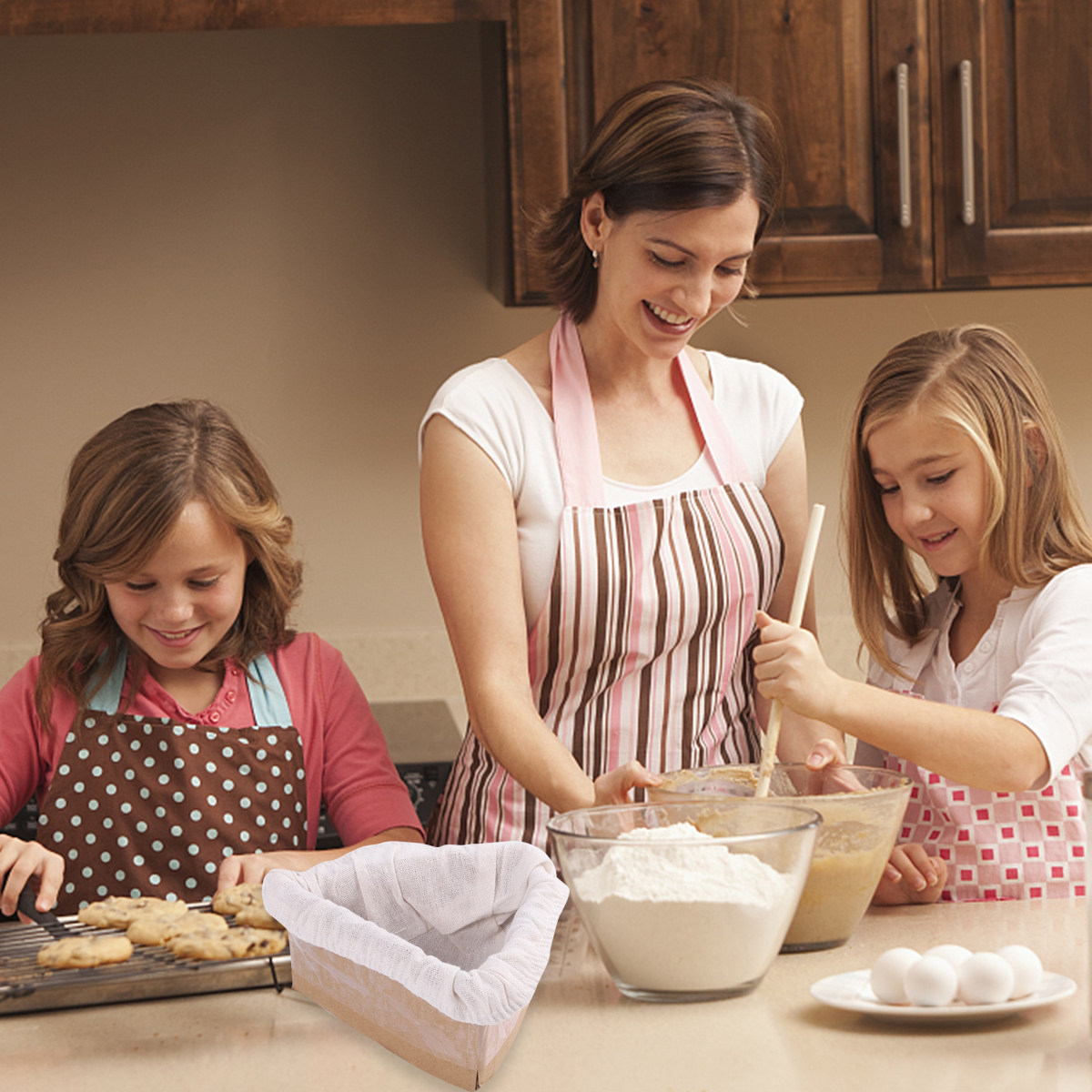 Kitchen Baking Utensils - 2er-Set Brotkorb-Abdeckung aus Stoff, Teig-Gärkorb-Abdeckung für