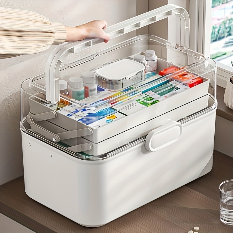 Kitchen Baking Tray Organizer - Große Medikamentenaufbewahrungsbox/Verteilbox mit transparentem Deckel –