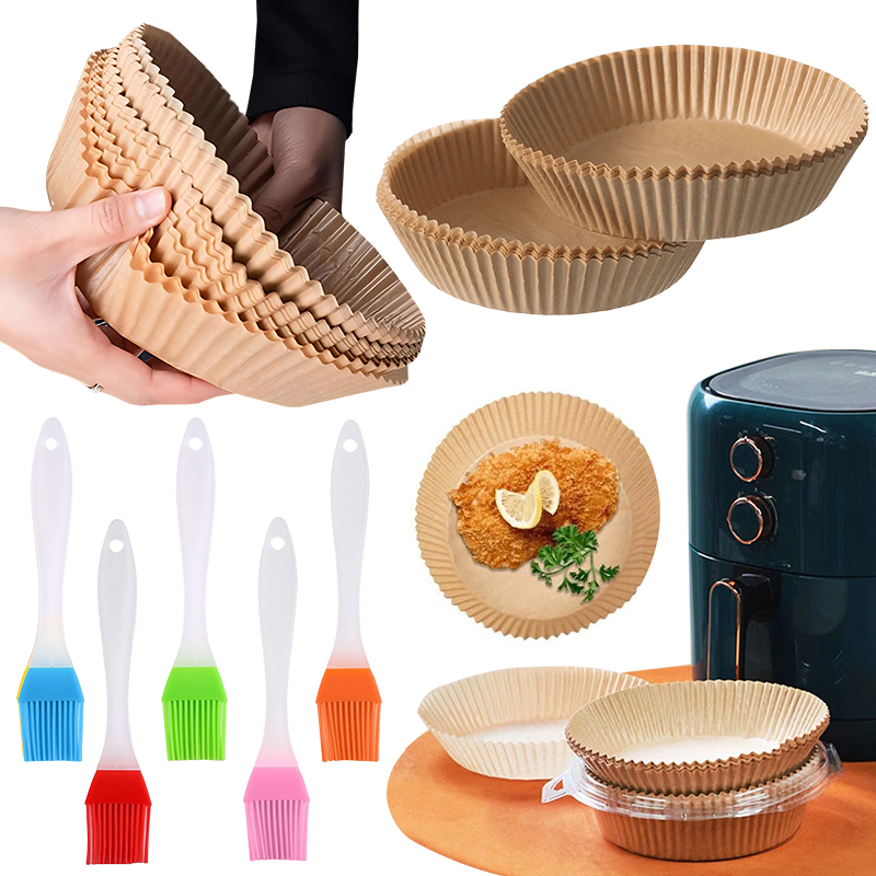 Kitchen Baking Paper - 50/100PCS Air Friteuse Pappteller mit Zufällige