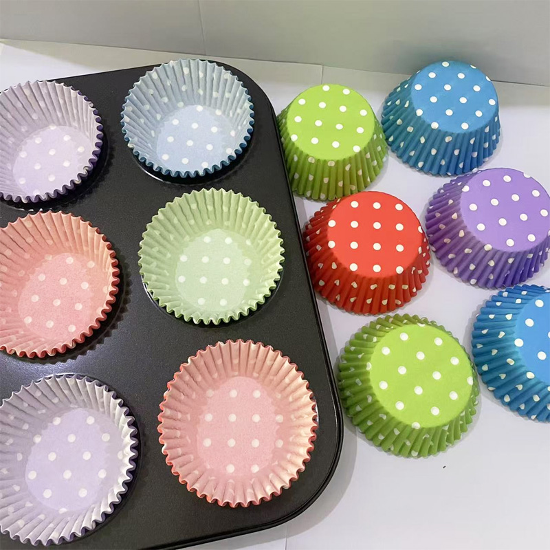 Kitchen Baking Paper - 100 Stück/200 Stück gepunktete Kuchen-Pappbecher, ölbeständige