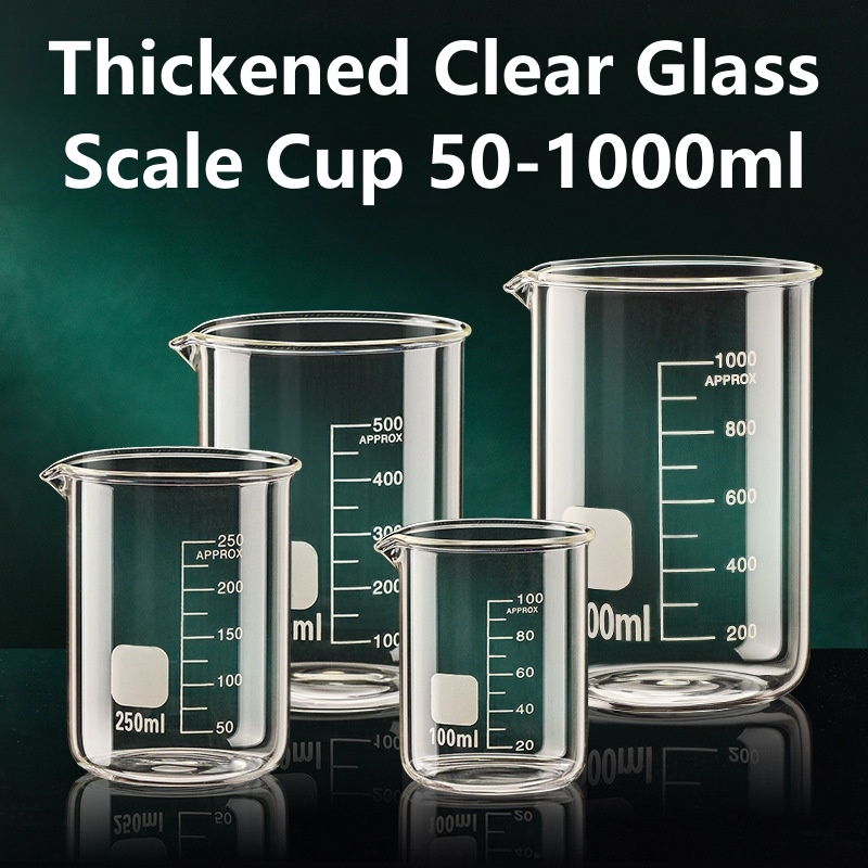 Kitchen Glass Baking Set - 50–1000 ml Kombinationsset, Messbecher aus Borosilikatglas,