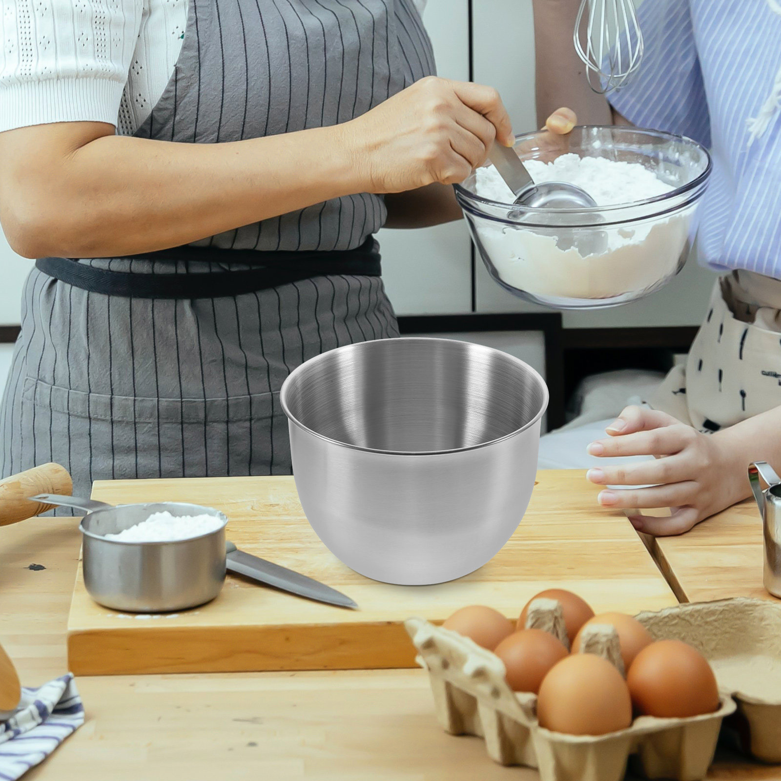 Kitchen Baking Bowls - Tiefe Edelstahl-Rührschüssel, Dicke Metallschüssel für Backen,