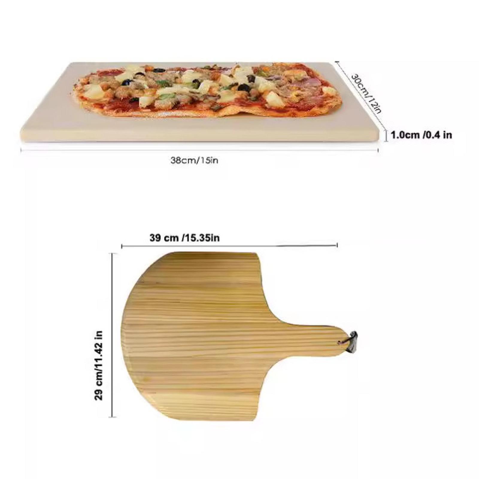 Baking Kitchen At Home - Pizzaofen-Grillset Keramikpfanne mit Holzschieber für Kuchen-
