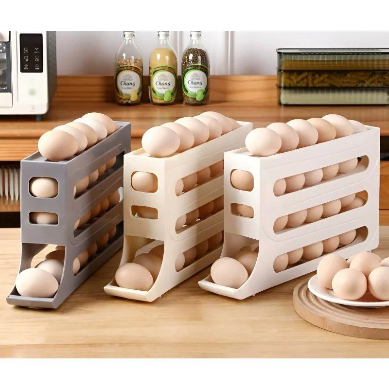 Kitchen Baking Tray Organizer - Kühlschrank Eier Lagerung Box Roll Küche