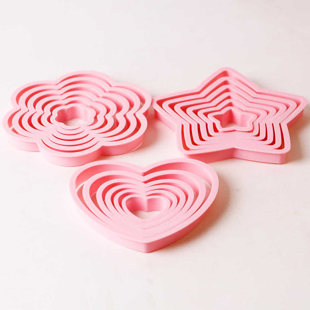 1 satz/3 sätze Rosa Herz Stern – Kitchen Baking Cookies Bewertung und Preis