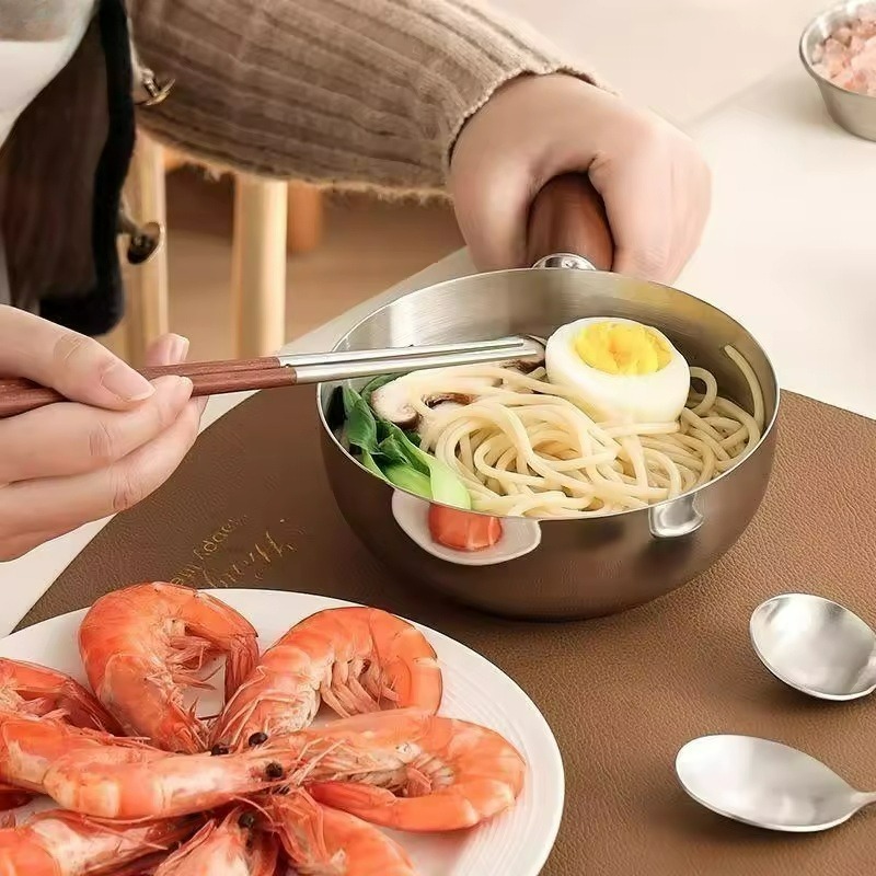 Edelstahl-Topf mit Walnussholz – Kitchen Baking Bowls Bewertung und Preis