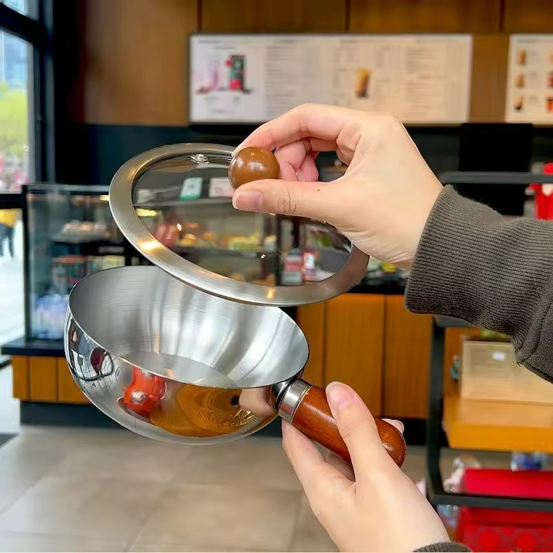 Edelstahl-Topf mit Walnussholz – Kitchen Baking Bowls Bewertung und Preis