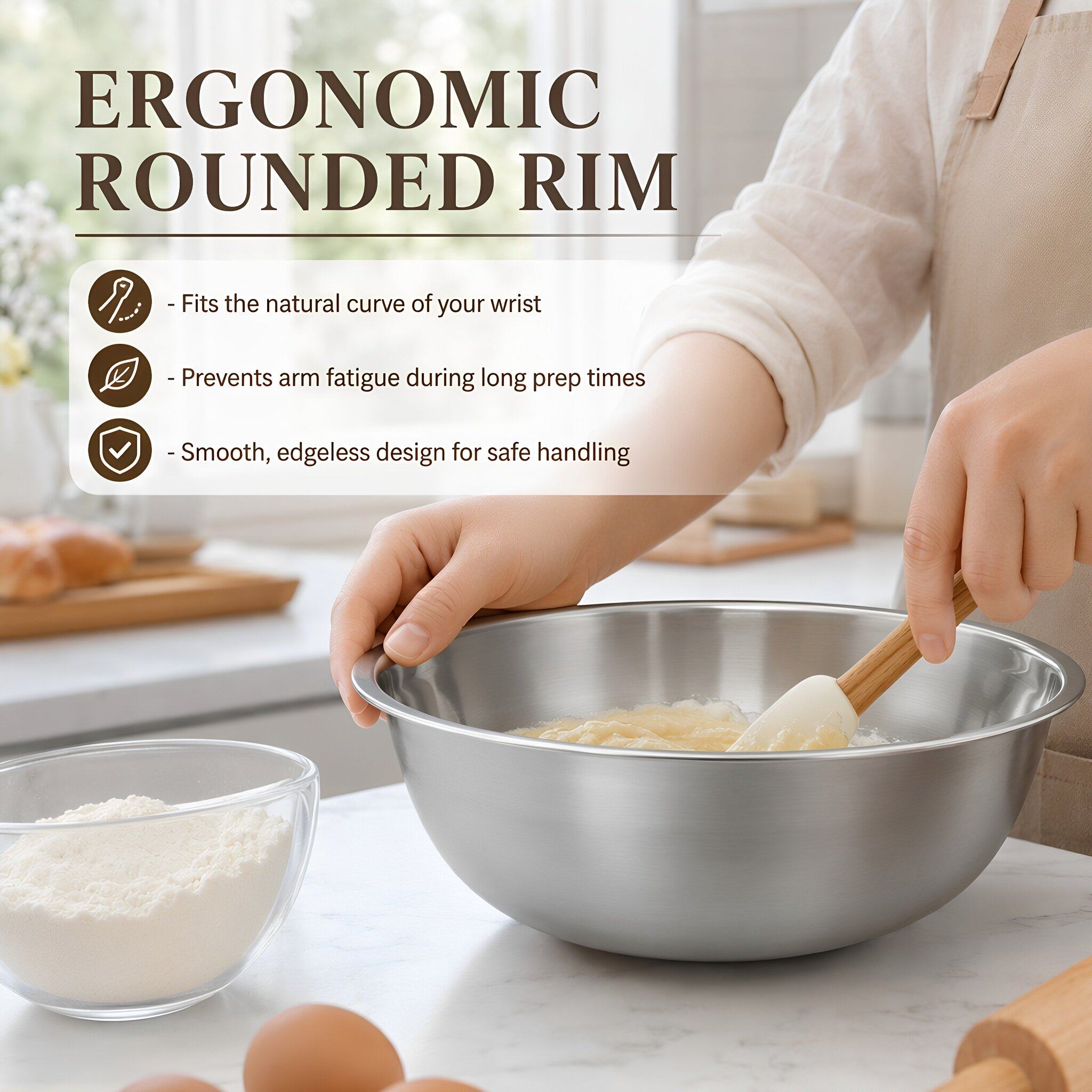 12,6 Zoll Edelstahl-Rührschüss – Kitchen Baking Bowls Bewertung und Preis