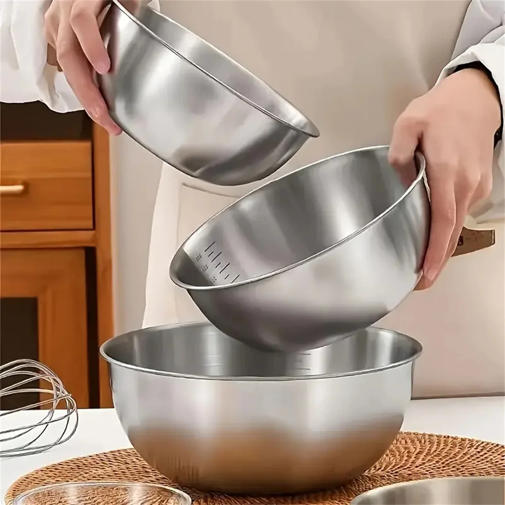 1-3 Edelstahl-Schüssel-Set mit – Kitchen Baking Bowls Bewertung und Preis
