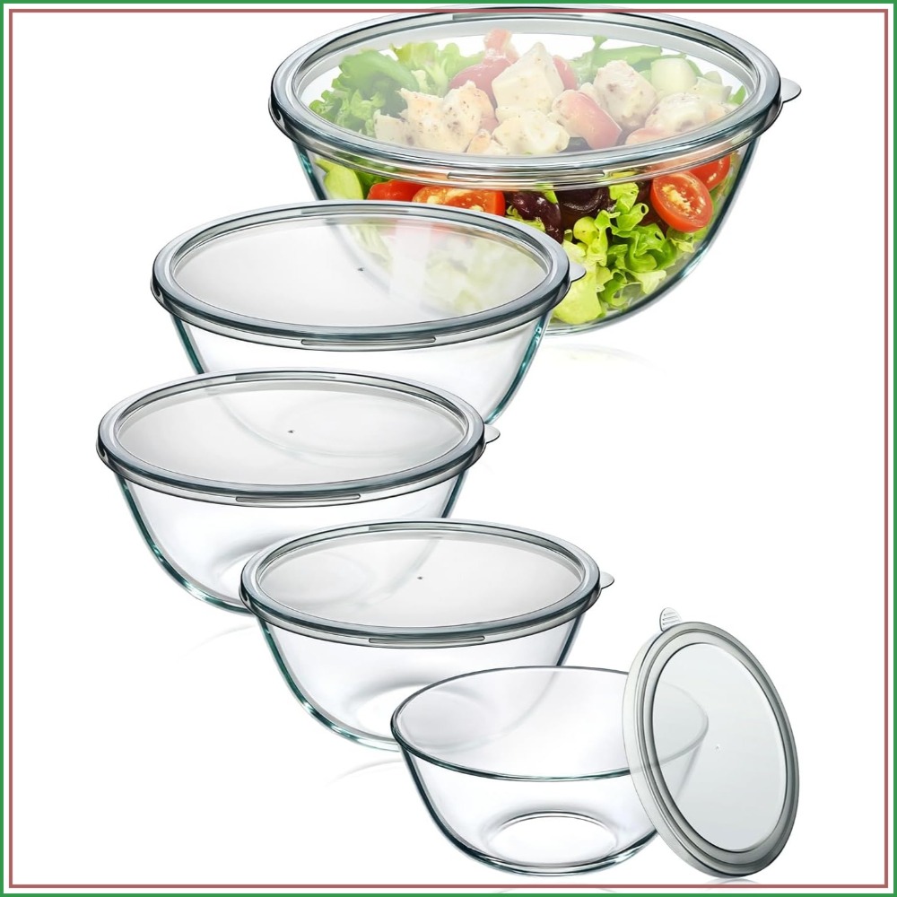 Glas-Rührschüsseln mit Deckeln – Kitchen Glass Baking Set Bewertung und Preis