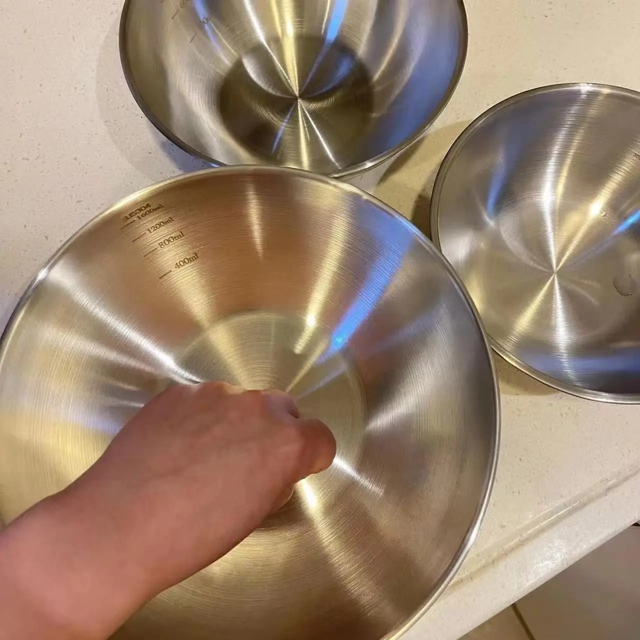 1-3 Edelstahl-Schüssel-Set mit – Kitchen Baking Bowls Bewertung und Preis