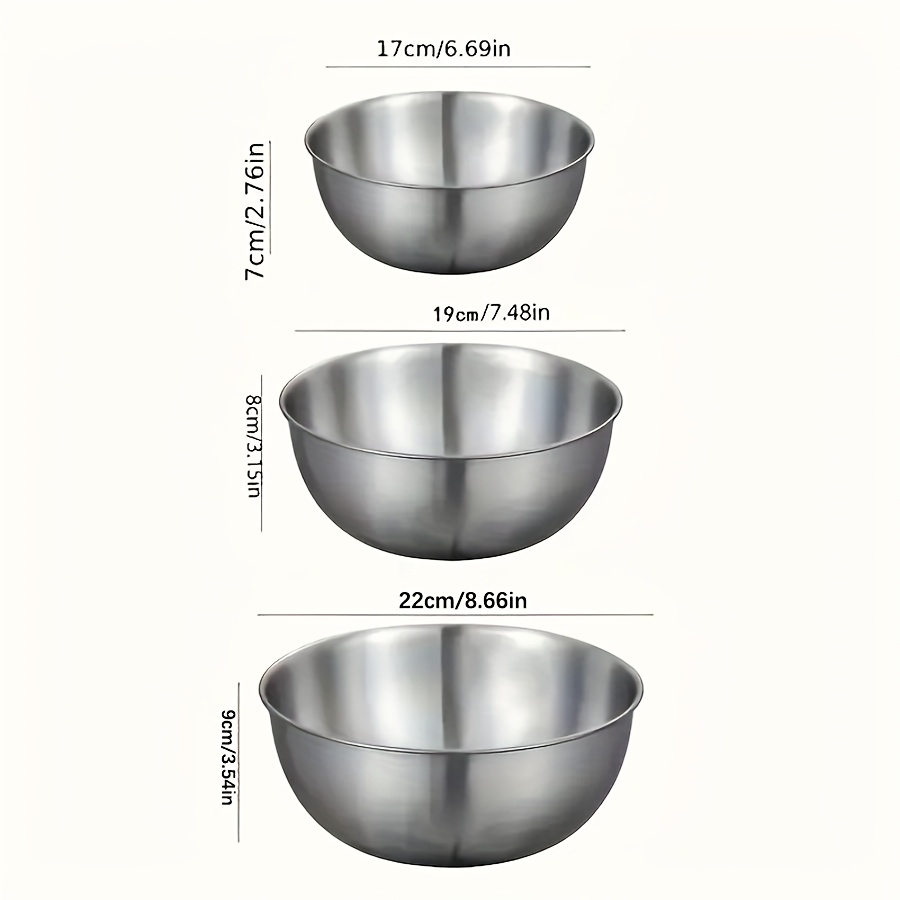 3-teiliges Edelstahl-Salatschü – Kitchen Baking Bowls Bewertung und Preis