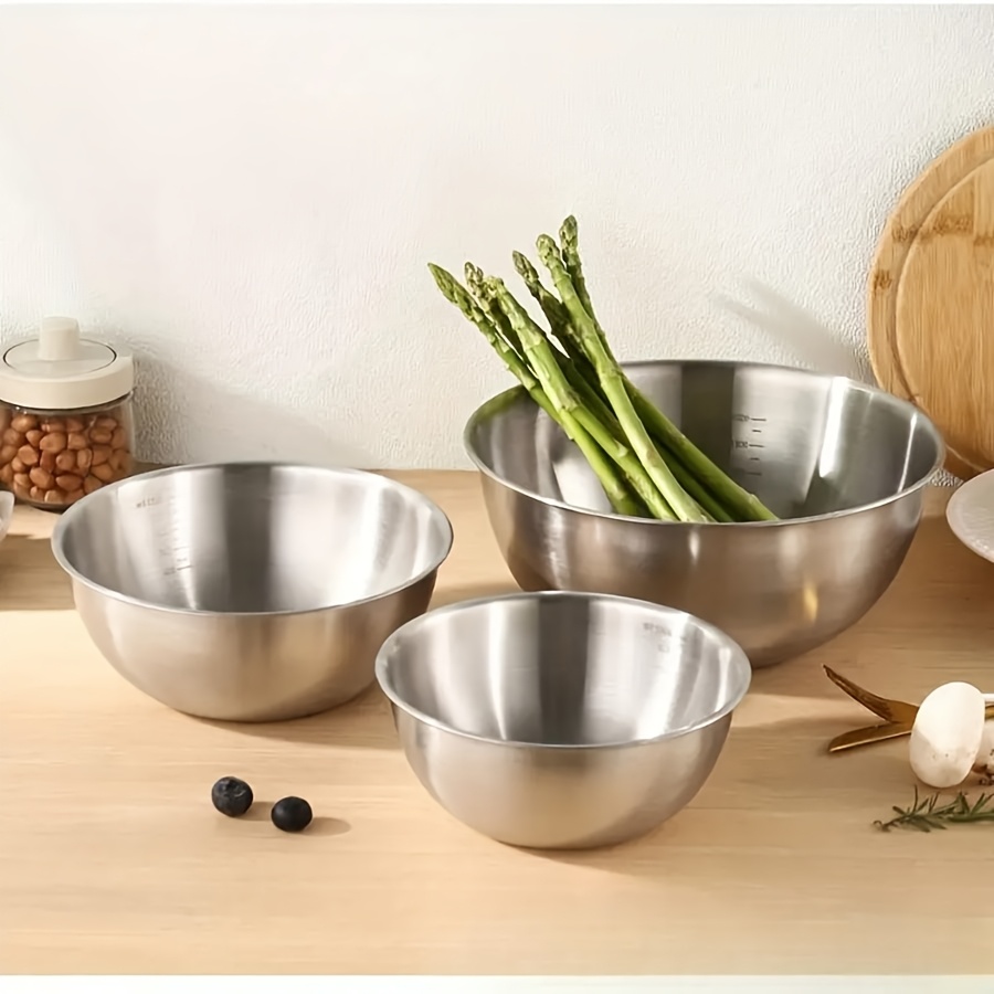 3-teiliges Edelstahl-Salatschü – Kitchen Baking Bowls Bewertung und Preis
