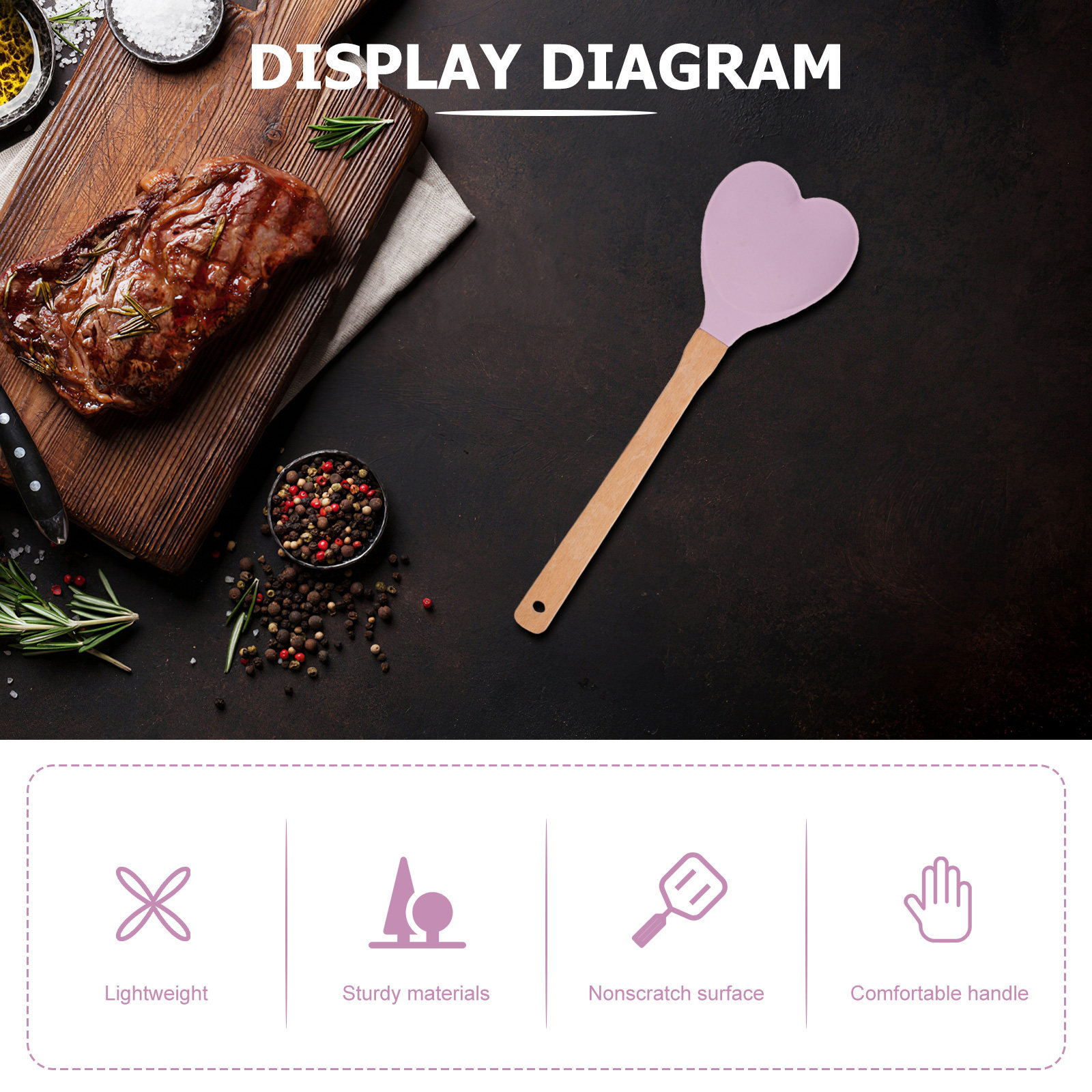 Herzförmiger Silikon-Spatel mi – Kitchen Baking Utensils Bewertung und Preis